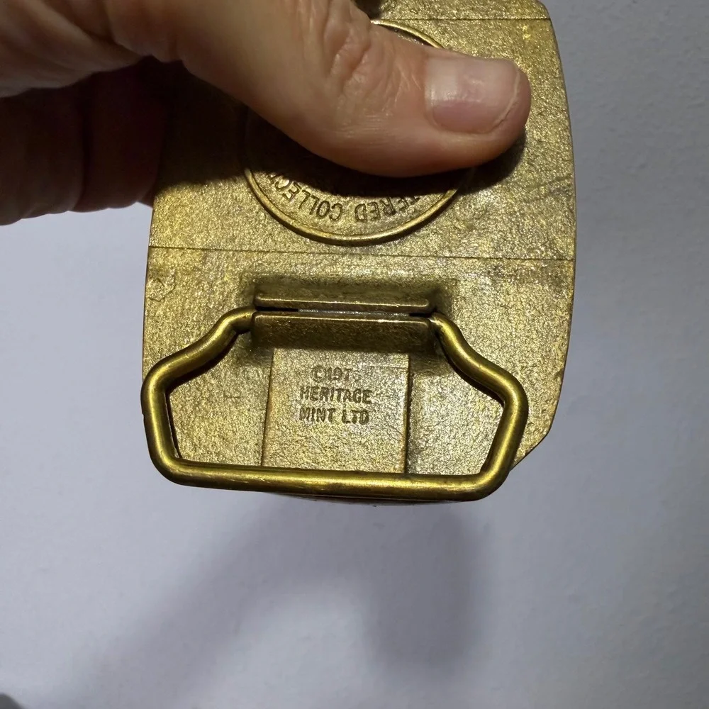 Vintage 1976 Heritage Mint Colorado Solid Brass Belt Buckle Western Mining Town